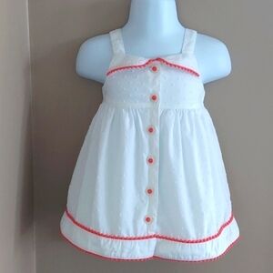 Gymboree Baby PomPom & Flower Button Detail White Dress - 3-6 months